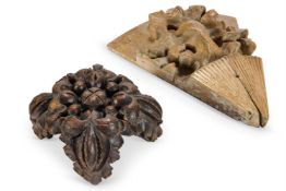 A FOLIATE CARVED FRUITWOOD PANEL, PROBABLY 18TH CENTURY