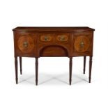 A REGENCY MAHOGANY AND SATINWOOD BOWFRONT SIDEBOARD, CIRCA 1815, POSSIBLY BY GILLOWS