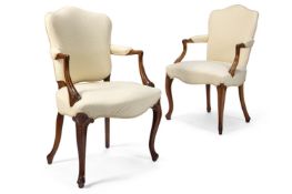 A PAIR OF GEORGE III MAHOGANY ARMCHAIRS, CIRCA 1780