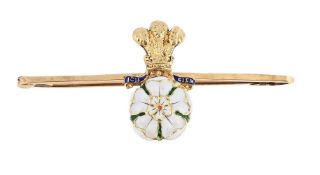 YORKSHIRE HUSSARS, AN EARLY 20TH CENTURY REGIMENTAL BAR BROOCH