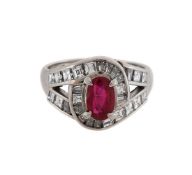 A RUBY AND DIAMOND DRESS RING