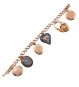 A VICTORIAN LOCKET CHARM BRACELET