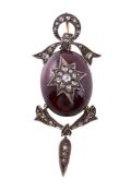 A VICTORIAN DIAMOND AND GARNET PENDANT