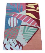 A SCANDINAVIAN HAND WOVEN FLAT WEAVE RUG, OF RECENT MANUFACTURE
