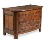 A FRENCH PROVINCIAL OAK THREE DRAWER COMMODE, PROBABLY NORMANDY REGION, CIRCA 1780
