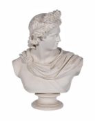 AFTER C. DELPECH, A VICTORIAN PARIAN BUST OF APOLLO, LATE 19TH CENTURY