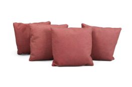 ROCHE BOBOIS, A SET OF FOUR TANGRAM LEATHER CUSHIONS, MODERN