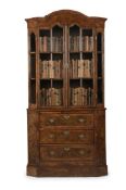 A DUTCH WALNUT DISPLAY CABINET, LATE 19TH OR EARLY 20TH CENTURY, INCORPORATING 18TH CENTURY ELEMENTS