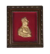A FRAMED GILT METAL PROFILE BUST STUDY OF ARTHUR WELLESLEY, FIRST HALF 19TH CENTURY
