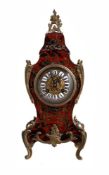 Y A FRENCH TORTOISESHELL AND BRASS INLAID 'BOULE' MANTEL CLOCK, LATE 19TH CENTURY