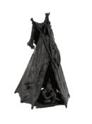 A BERGMANN COLD PAINTED BRONZE TEEPEE, LATE 19TH OR EARLY 20TH CENTURY