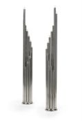A PAIR OF CHROMIUM TUBE 'ORGAN' FLOOR LAMPS, CIRCA 1970