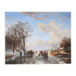 FOLLOWER OF JAN JACOB SPOHLER, WINTER LANDSCAPE WITH FROZEN LAKE