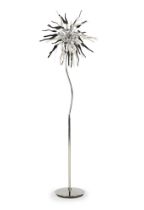 A BLACK AND FROSTED GLASS SEARCHLIGHT 'CHILLI' FLOOR LAMP, MODERN