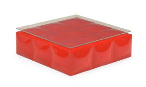 ROCHE BOBOIS, A RED MAH JONG LOW COFFEE TABLE, MODERN
