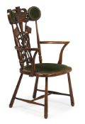 AN EDWARD VII CARVED BEECH CORONATION ARMCHAIR, 1901 CORONATION