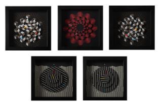 A GROUP OF HAND MADE DOUGLAS CHALK 'CLEVER CLOCKS', MODERN