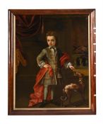 CIRCLE OF STEPHEN SLAUGHTER (BRITISH 1697-1765), PORTRAIT OF A YOUNG BOY WITH A SPANIEL