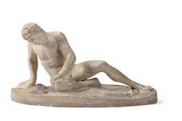AFTER THE ANTIQUE, A PLASTER FIGURE OF THE DYING GAUL, BRUCCIANI & CO, LONDON, LATE 19TH CENTURY