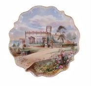 A VICTORIAN POTTERY TABLE-TOP FOR A PEDESTAL TABLE, MID 19TH CENTURY
