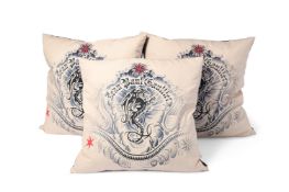JEAN-PAUL GAULTIER FOR ROCHE BOBOIS, A SET OF THREE LARGE PRINTED FABRIC CUSHIONS, 20TH CENTURY