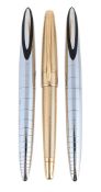 CROSS, VERVE RADIAL CHROME, A FOUNTAIN PEN AND ROLLERBALL