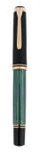 PELIKAN, SOUVERAN, M800, A GREEN AND BLACK FOUNTAIN PEN