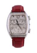 Y VAN DER BAUWEDE, MAGNUM XS, A SILVER CHRONOGRAPH WRISTWATCH