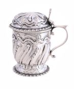 A VICTORIAN SILVER MUSTARD POT