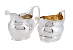 TWO GEORGE III SILVER MILK JUGS