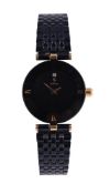 H. STERN, A LADY'S SAPPHIRE GLASS AND STAINLESS STEEL BRACELET WATCH