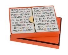 HERMES, A BOXED SET OF TWO PLAYING CARDS