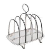 A VICTORIAN SILVER FOUR DIVISION TOAST RACK