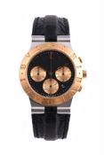 BULGARI, DIAGONO, REF. CH 35 SG, A STAINLESS STEEL AND GOLD CHRONOGRAPH WRISTWATCH