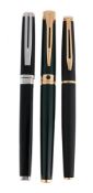 WATERMAN, L'ETALON LANTERN, A DARK GREEN LACQUER FOUNTAIN PEN