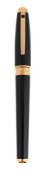S. T. DUPONT, OLYMPIO, LINE D, A BLACK LAQUE DE CHINE FOUNTAIN PEN