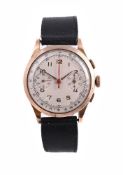 A GOLD CHRONOGRAPH WRISTWATCH