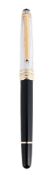 MONTBLANC, MEISTERSTÜCK, SOLITAIRE, DOUE, A SILVER AND BLACK FOUNTAIN PEN