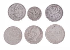 RUSSIA, SIX COINS