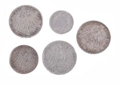 GERMANY, FIVE COINS