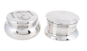 TWO SILVER DRESSING TABLE BOXES