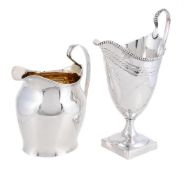 TWO GEORGE III SILVER CREAM JUGS