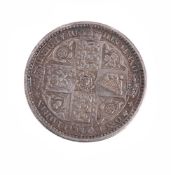 VICTORIA, GODLESS FLORIN 1849 WITH WW (S 3890)