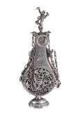 A SILVER POMANDER AND SCENT BOTTLE