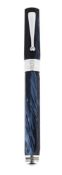MONTEGRAPPA, 1912 SYMPHONY, A SILVER COLOURED AND BLUE PEARLISED FOUNTAIN PEN