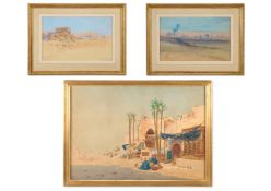 AUGUSTUS OSBOURNE LAMPLOUGH (BRITISH 1877-1930), THREE EGYPTIAN SCENES