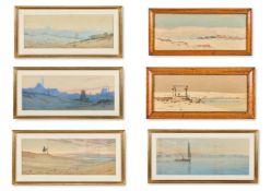 AUGUSTUS OSBOURNE LAMPLOUGH (BRITISH 1877-1930), SIX LANDSCAPES