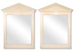 A PAIR OF WHITE-PAINTED OVERMANTEL MIRRORS, BY ANTONY LITTLE
