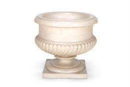 A WHITE MARBLE GADROONED CISTERN, LATE 20TH CENTURY, IN THE 18TH CENTURY MANNER