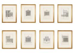 AFTER PALLADIO AND OTHERS, A COLLECTION OF EIGHT NEOCLASSICAL ARCHITECTURAL STUDIES